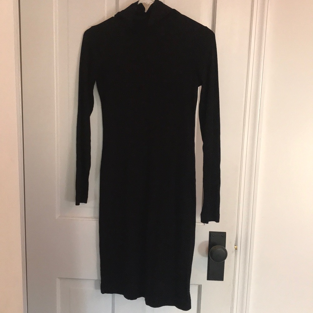 Club Monaco rayon black  turtleneck dress, 00
